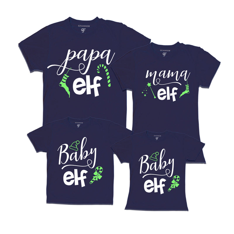 Elf-papa mama baby t shirts