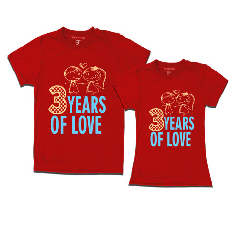  3-years-of-love-t-shirts-Red