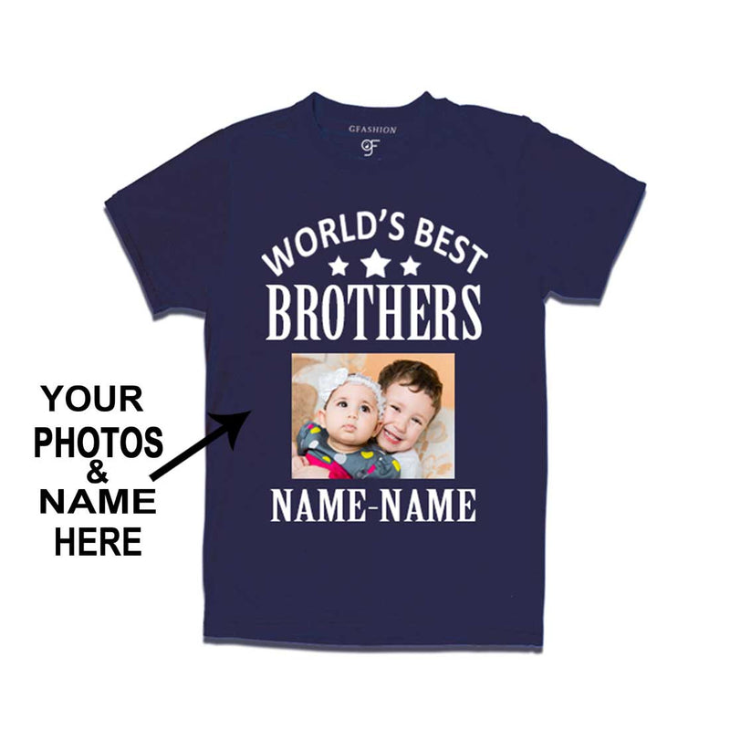 World's Best Brother T-shirt with Photo and Name Customize in Navy Color  available @ gfashion.jpg