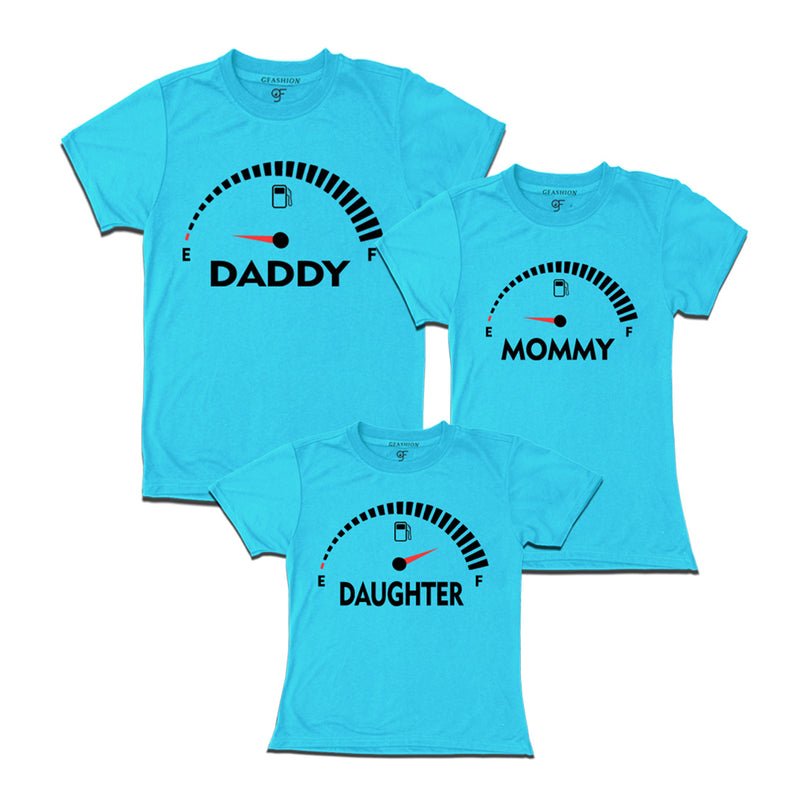 SpeedoMeter Matching T-shirts for Dad Mom and Daughter in Sky Blue Color available @ gfashion.jpg