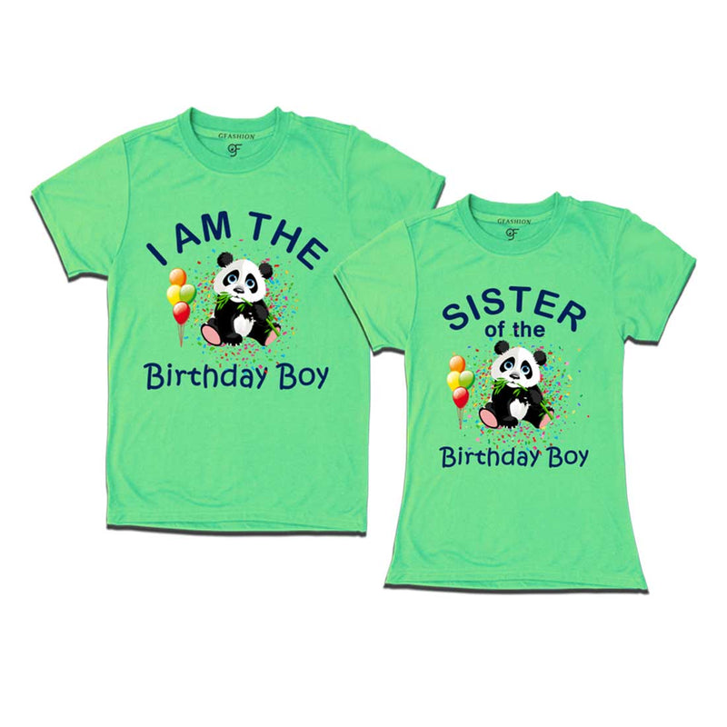 Birthday Boy With Sister -Panda Theme T-shirts