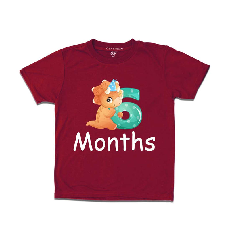 Six Month Baby T-shirt in Maroon Color avilable @ gfashion.jpg