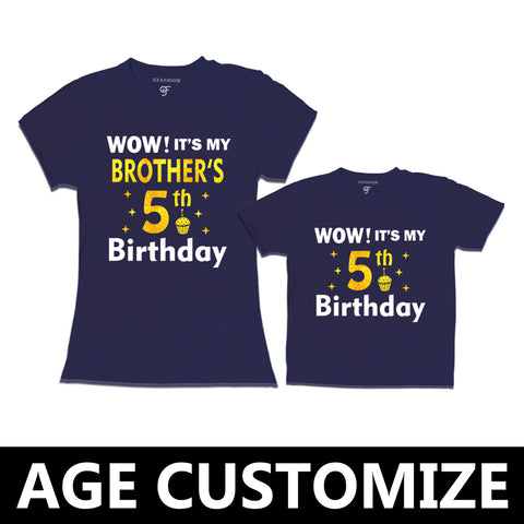 Wow It's My Brother's 5th Birthday T-Shirts Combo