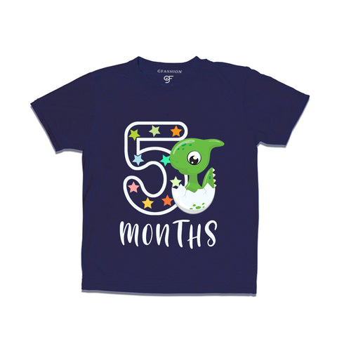 Five Month Baby T-shirt in Navy Color avilable @ gfashion.jpg
