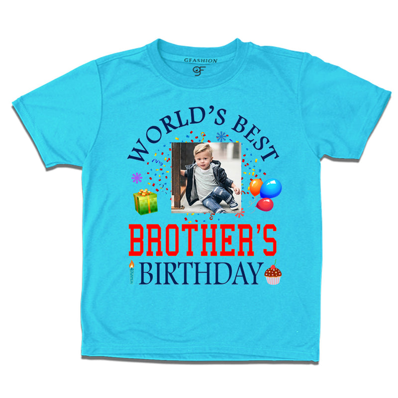 World's Best Brother's Birthday Photo T-shirt in Sky Blue Color available @ gfashion.jpg