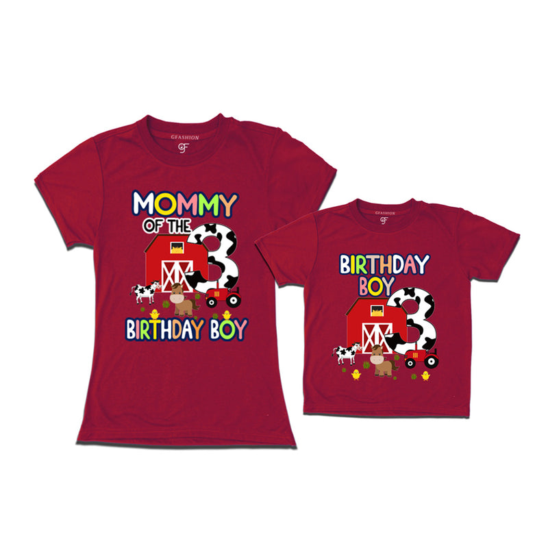Farm House Theme Birthday T-shirts for Mom  and Son in Maroon Color available @ gfashion.jpg (2)