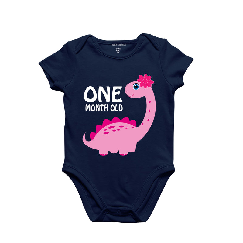 One Month Old Baby Bodysuit-Rompers in Navy Color avilable @ gfashion.jpg