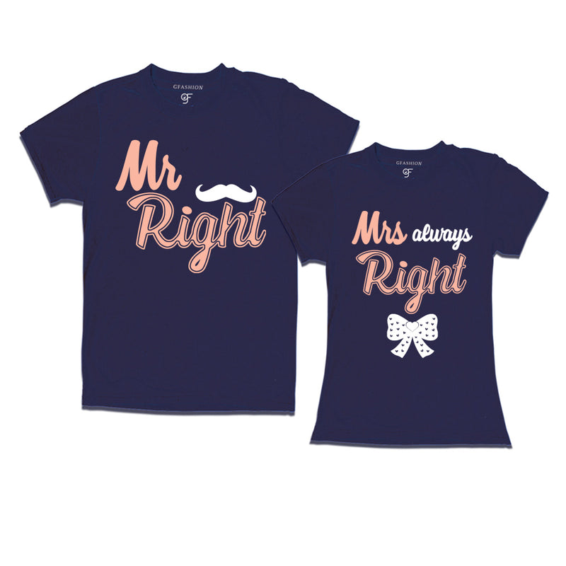 mr right mrs always right t shirts