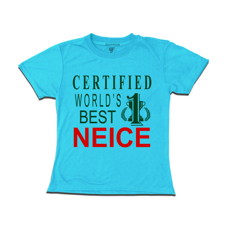 Certified World's Best  Neice t-shirts-sky blue-gfashion