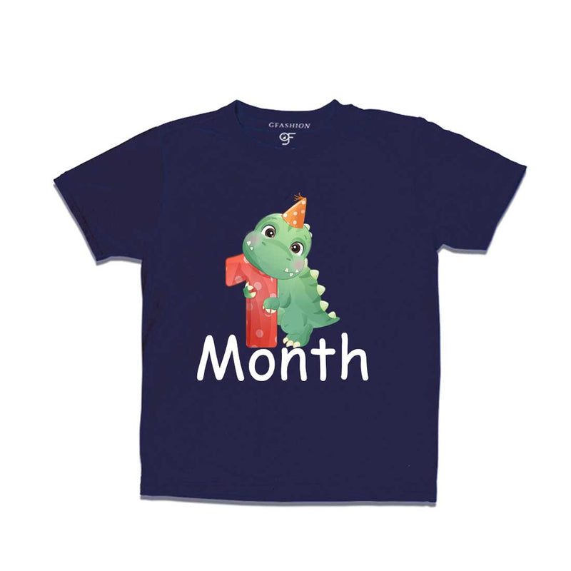 One Month Baby T-shirt in Navy Color avilable @ gfashion.jpg