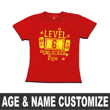 Levelup birthday girl t shirts