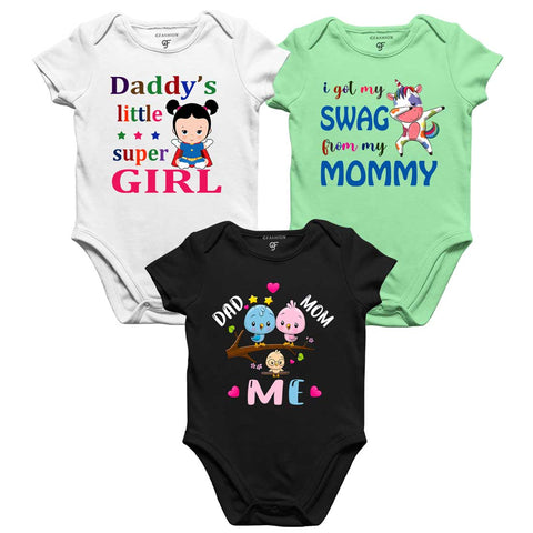 Daddy's little super girl baby onesie combo 3