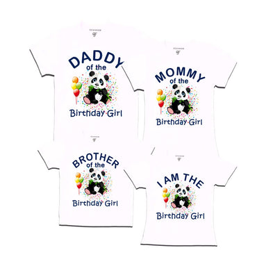Panda Theme Birthday Girl T-shirts for Family