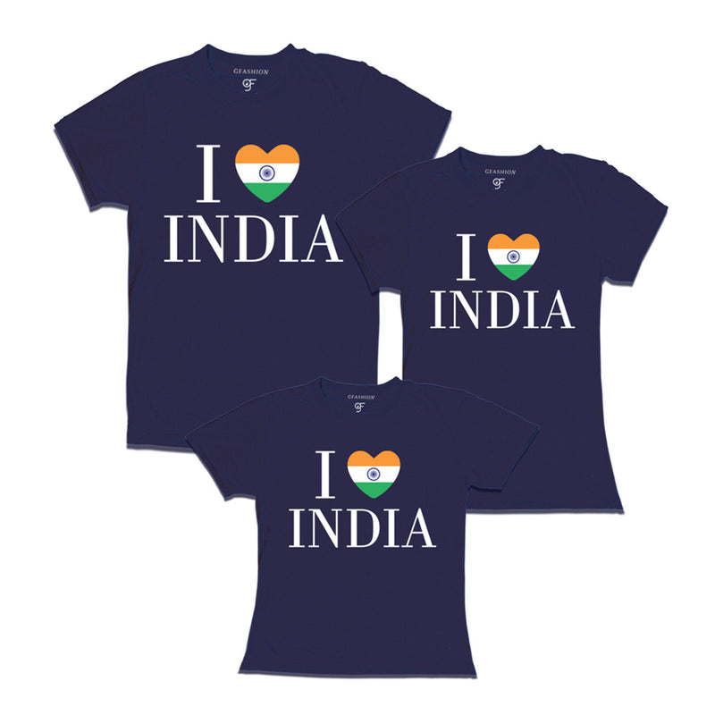 I love India Dad Mom and Daughter T-shirts in Navy Color available @ gfashion.jpg