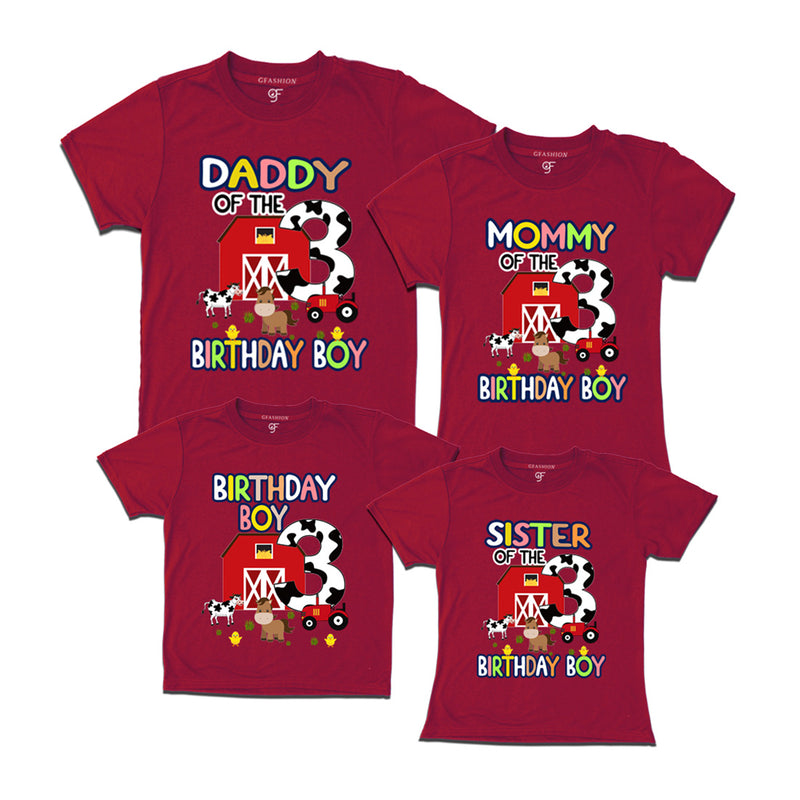 Farm House Theme Birthday T-shirts for Family in Maroon Color available @ gfashion.jpg (2)