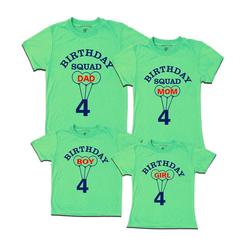 4th Birthday Family T-shirts in Pista Green color available @ gfashion