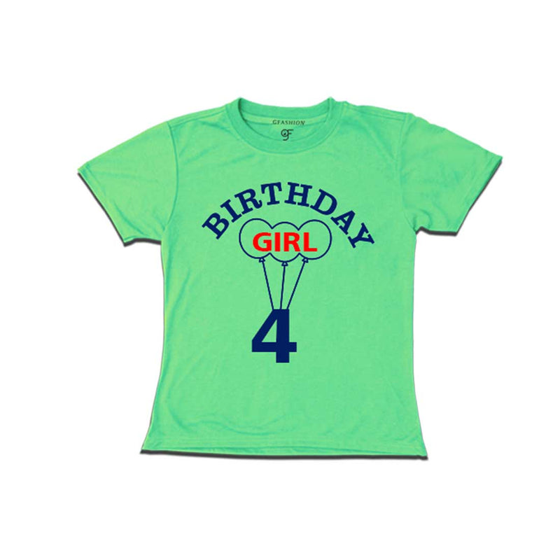 4th Birthday Girl T-shirt in Pista Green color available @ gfashion