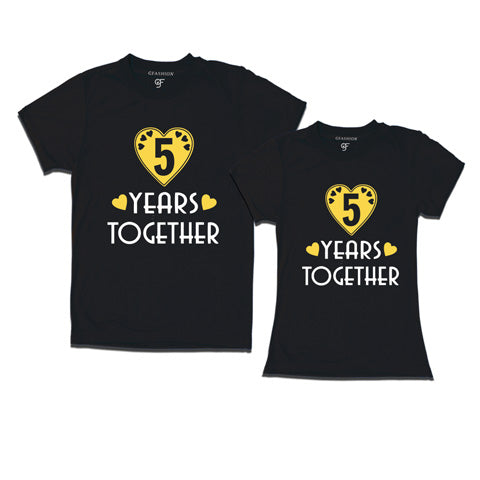 buy 5th anniversary t shirts for couple online india @ gfashion-black