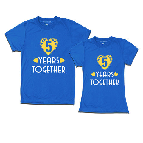 buy 5th anniversary t shirts for couple online india @ gfashion-blue
