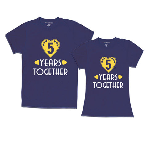 buy 5th anniversary t shirts for couple online india @ gfashion-navy