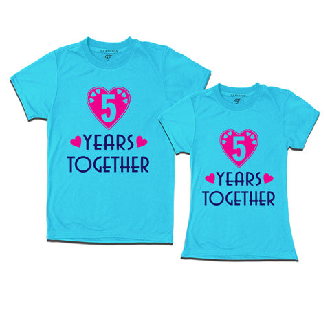 buy 5th anniversary t shirts for couple online india @ gfashion-skyblue