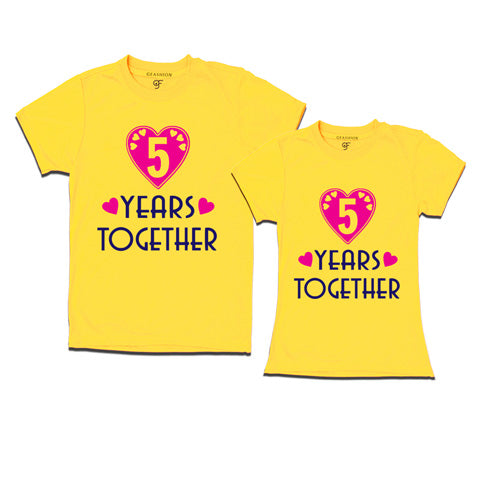 buy 5th anniversary t shirts for couple online india @ gfashion-yellow