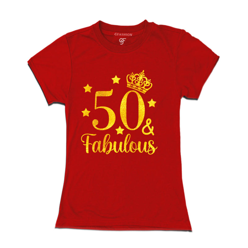 50th birthday t shirts 50 & fabulous