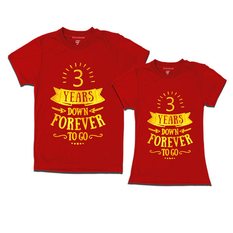 3-years-down-forever-to-go-couple-t-shirts-for-anniversary-gfashion-india-Red
