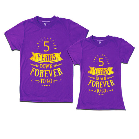 5-years-down-forever-to-go-couple-t-shirts-for-anniversary-gfashion-india-Purple
