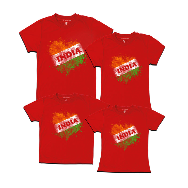 India Tiranga Family T-shirts in Red color available @ gfashion.jpg