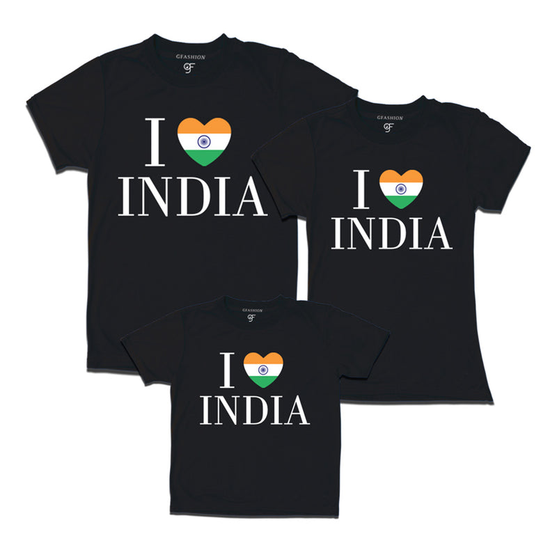 I love India Dad Mom and  Son T-shirts in Black Color available @ gfashion.jpg