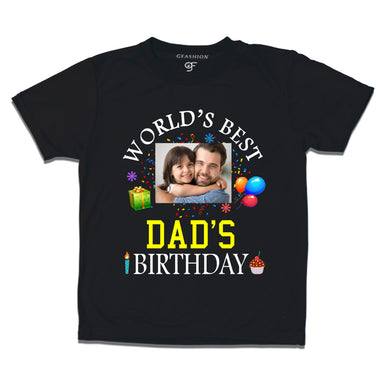 World's Best Dad's Birthday Photo T-shirt in Black Color available @ gfashion.jpg