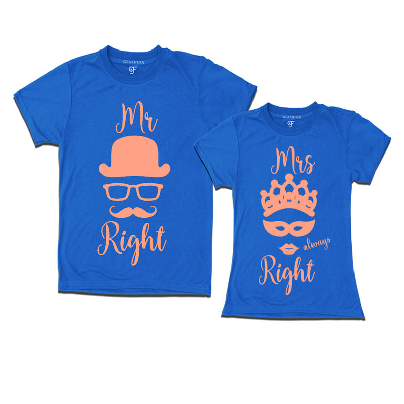 mr right mrs always right couple t shirts