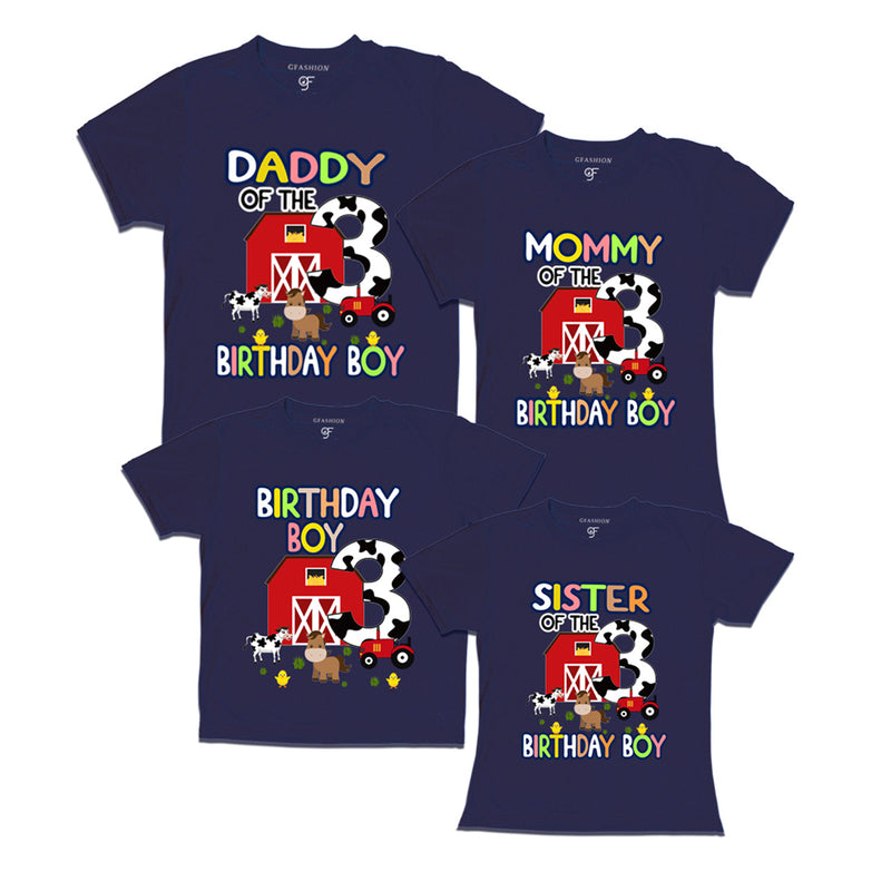 Farm House Theme Birthday T-shirts for Family in Navy Color available @ gfashion.jpg (2)