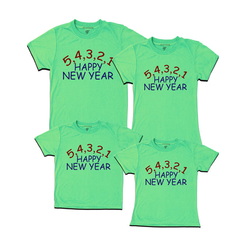 5,4,3,2,1 happy new year printed t shirts for friends, family and kids in Pista Green Color avilable @ gfashion.jpg