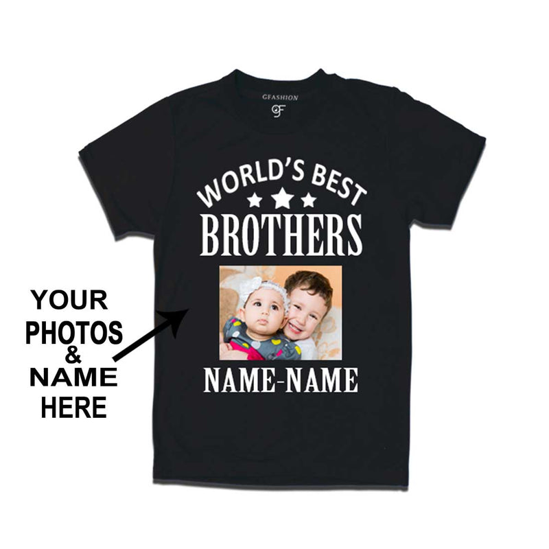 World's Best Brother T-shirt with Photo and Name Customize in Black Color  available @ gfashion.jpg