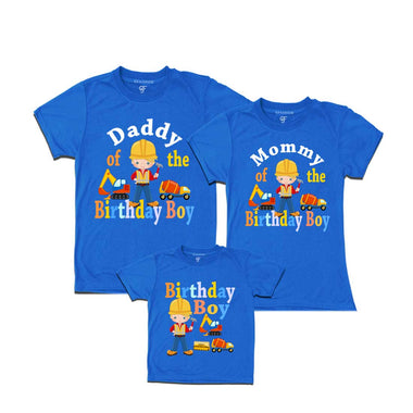 Construction Theme Birthday Boy T-shirts for family