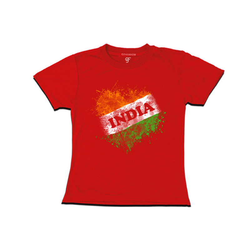 India Tiranga Girl T-shirt in Red color available @ gfashion.jpg