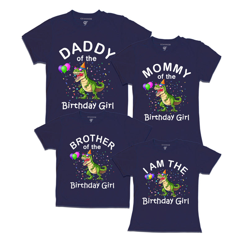 Birthday T-shirts for Girl With Family Dinosaur Theme