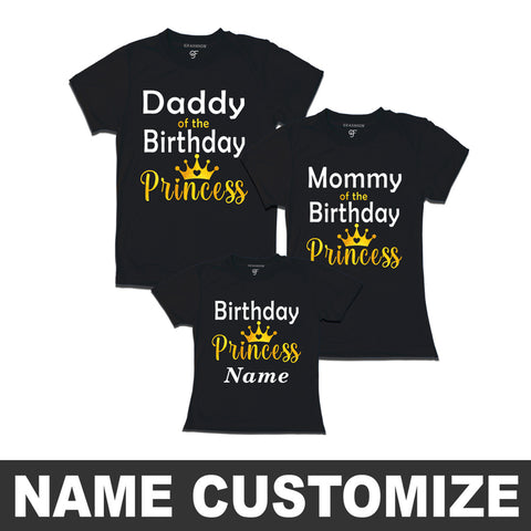 Birthday Princess T-shirts With Dad and Mom