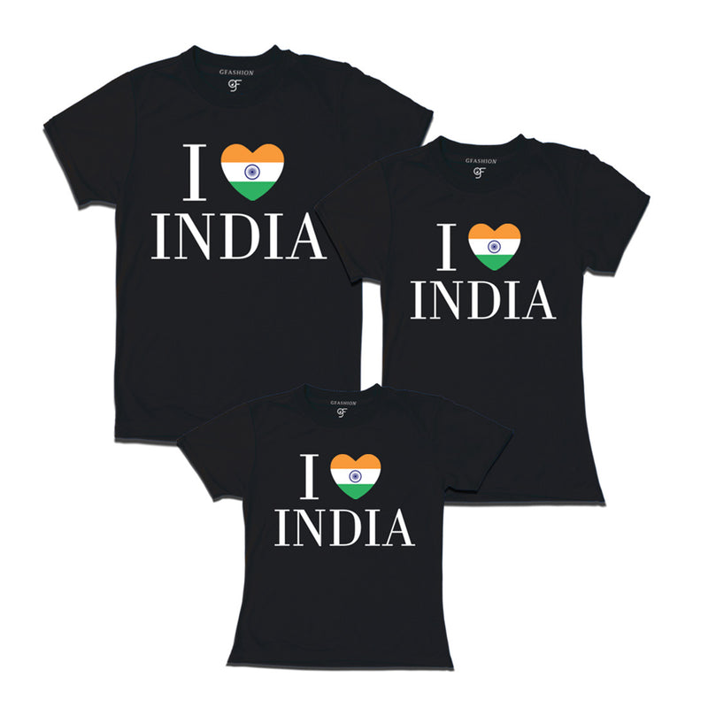 I love India Dad Mom and Daughter T-shirts in Black Color available @ gfashion.jpg