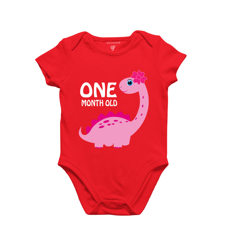 One Month Old Baby Bodysuit-Rompers in Red Color avilable @ gfashion.jpg