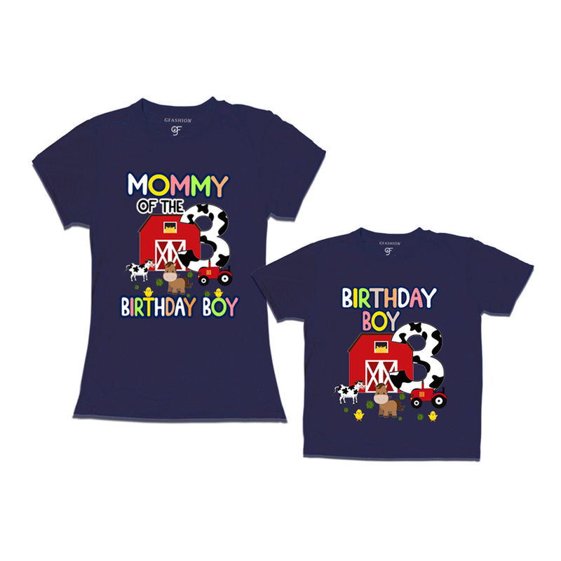 Farm House Theme Birthday T-shirts for Mom  and Son in Navy Color available @ gfashion.jpg (2)