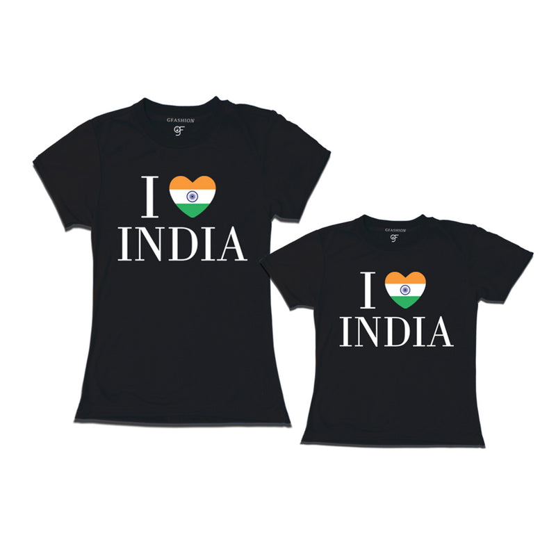 I love India Mom and Daughter T-shirts in Black Color available @ gfashion.jpg