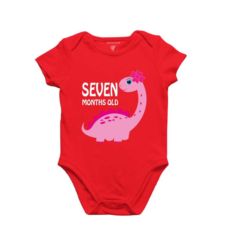 Seven Month Baby Bodysuit-Rompers in Red Color avilable @ gfashion.jpg