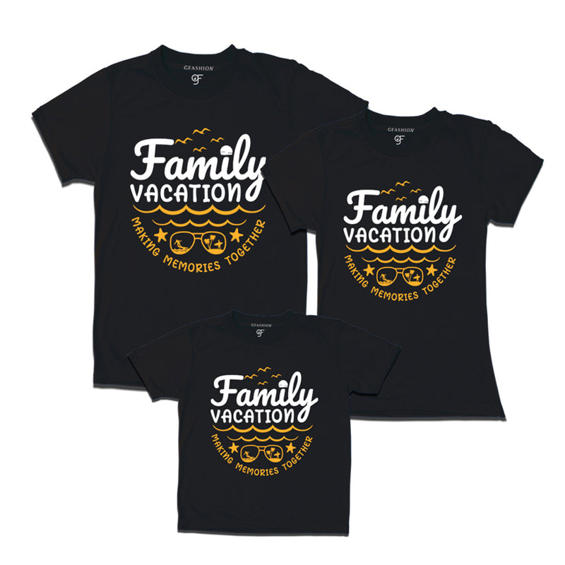 Family Vacation Makes Memories Together T-shirts for Dad, Mom and Son in Black Color available @ gfashion.jpg