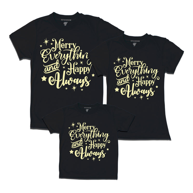 merry everything and happy always matching t-shirt set of 3