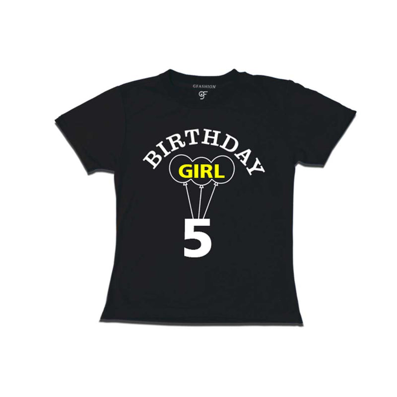  5th Birthday Girl T-shirt in Black Color available @ gfashion