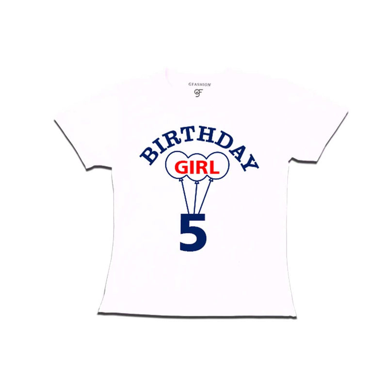  5th Birthday Girl T-shirt in White Color available @ gfashion