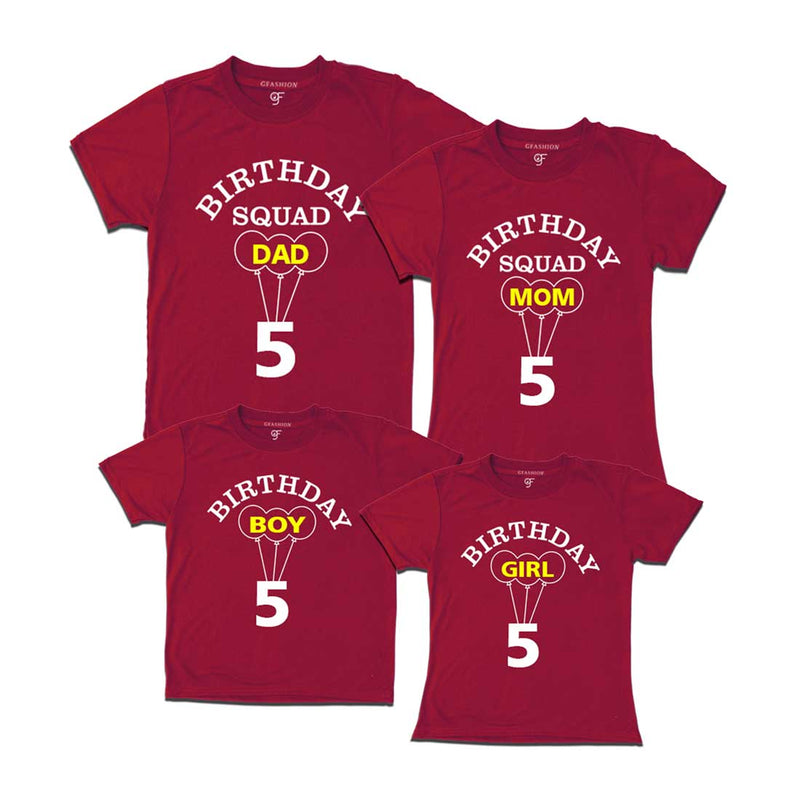 5th Birthday Family T-shirts in Maroon Color available @ gfashion.jpg